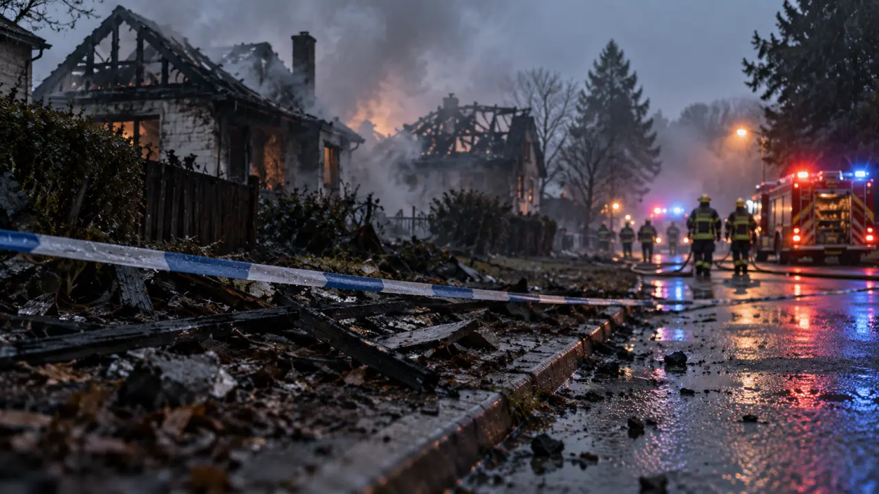 Large cordon remains after Ellistown house fire spreads through two roofs
