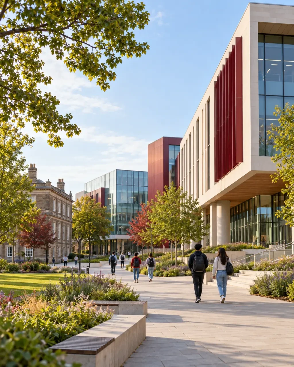 Leicester university main campus beside Victoria Park