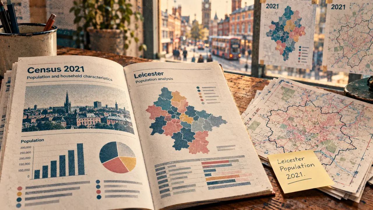 Leicester England population census report on desk